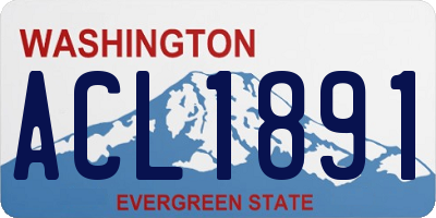 WA license plate ACL1891