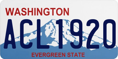 WA license plate ACL1920