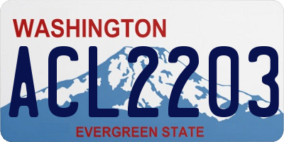 WA license plate ACL2203