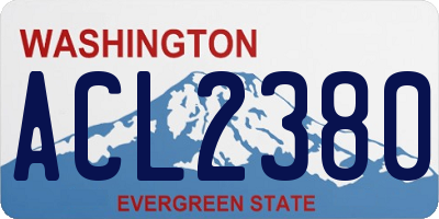 WA license plate ACL2380