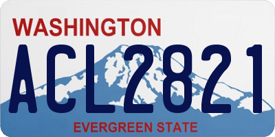 WA license plate ACL2821