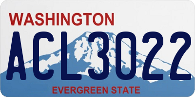 WA license plate ACL3022