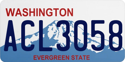 WA license plate ACL3058