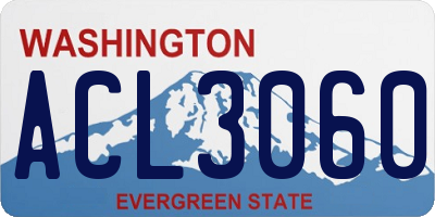 WA license plate ACL3060