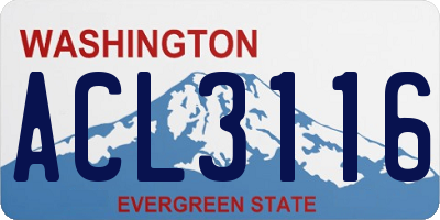 WA license plate ACL3116