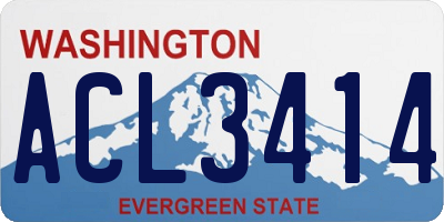 WA license plate ACL3414