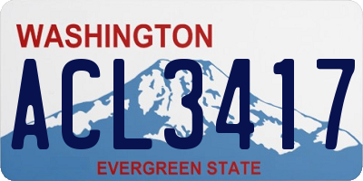 WA license plate ACL3417