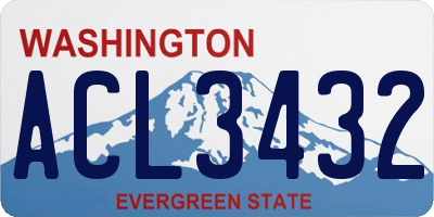 WA license plate ACL3432