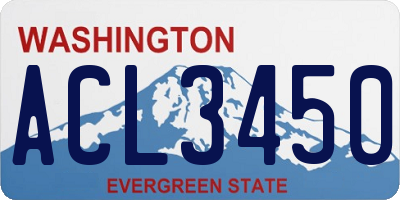 WA license plate ACL3450