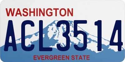 WA license plate ACL3514