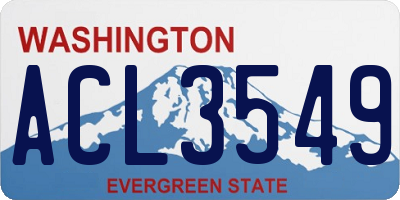 WA license plate ACL3549