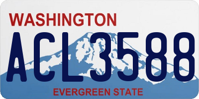 WA license plate ACL3588