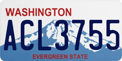 WA license plate ACL3755
