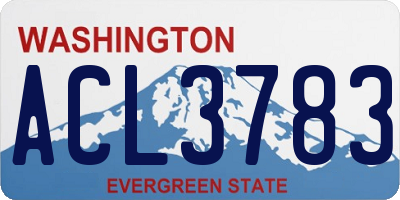 WA license plate ACL3783