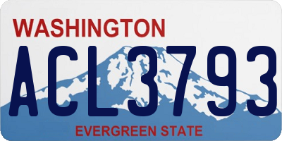 WA license plate ACL3793