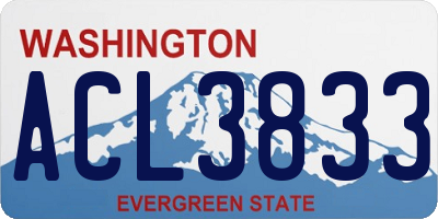 WA license plate ACL3833