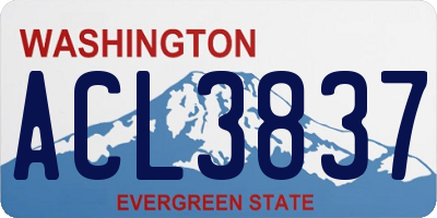 WA license plate ACL3837
