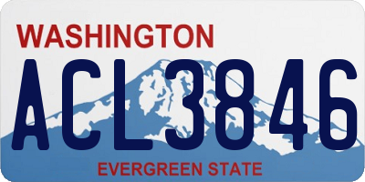 WA license plate ACL3846