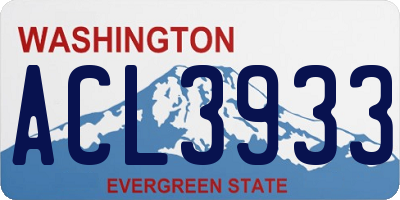 WA license plate ACL3933