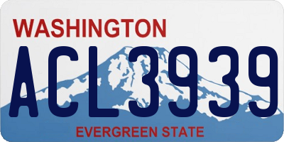 WA license plate ACL3939