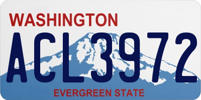 WA license plate ACL3972