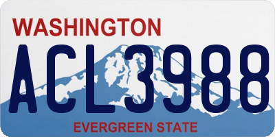 WA license plate ACL3988