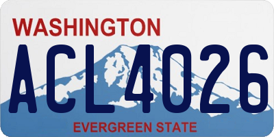 WA license plate ACL4026