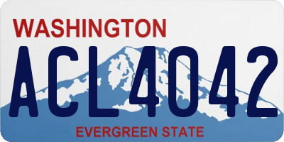 WA license plate ACL4042