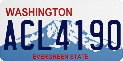 WA license plate ACL4190