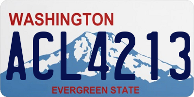 WA license plate ACL4213