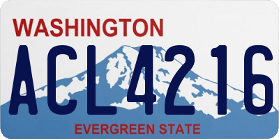 WA license plate ACL4216
