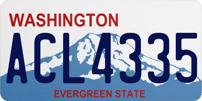 WA license plate ACL4335