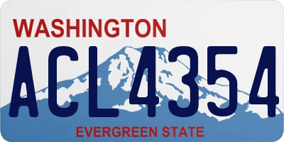 WA license plate ACL4354