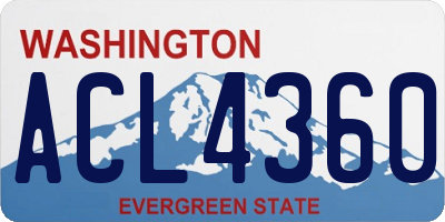 WA license plate ACL4360