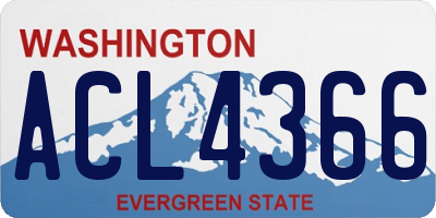 WA license plate ACL4366