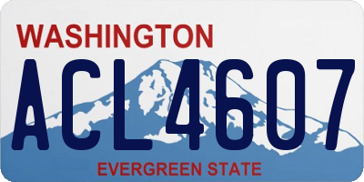 WA license plate ACL4607