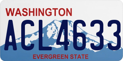 WA license plate ACL4633