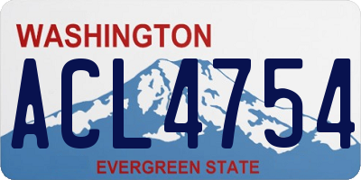 WA license plate ACL4754