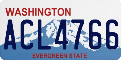 WA license plate ACL4766