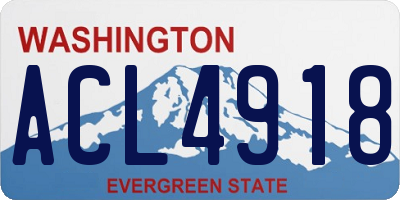 WA license plate ACL4918
