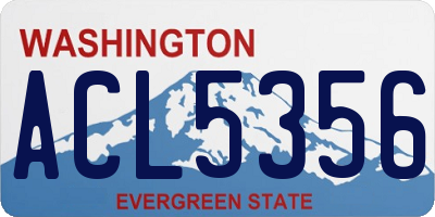 WA license plate ACL5356
