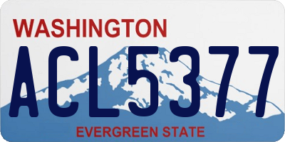 WA license plate ACL5377
