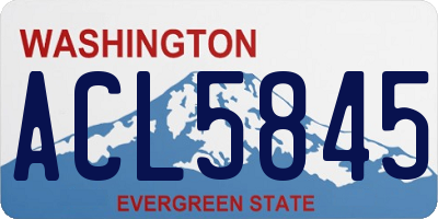 WA license plate ACL5845