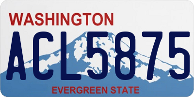 WA license plate ACL5875