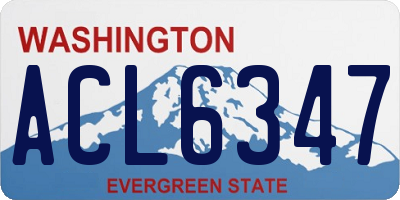 WA license plate ACL6347