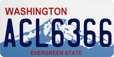 WA license plate ACL6366