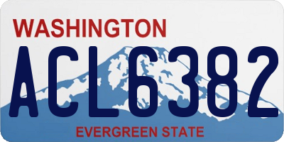 WA license plate ACL6382