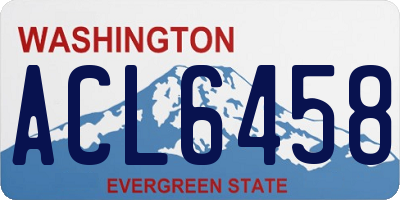 WA license plate ACL6458