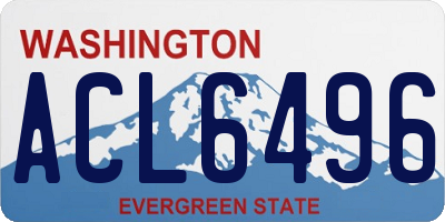 WA license plate ACL6496