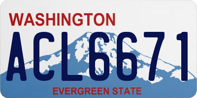 WA license plate ACL6671